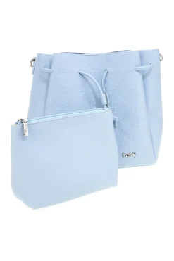 Borsa secchiello azzurro con tracolla e pochette Me & me L2526