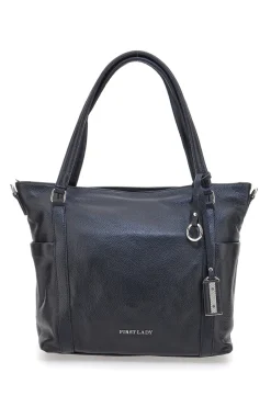 Borsa shopper nera con manici e tracolla inclusa First Lady SL 8251
