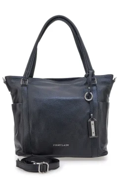 Borsa shopper nera con manici e tracolla inclusa First Lady SL 8251