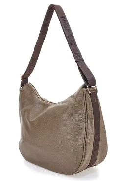 Borsa taupe con charm orsetto e zip dorate Naj-Oleari 61329/BOBA13