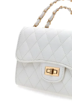 Borsa trapuntata bianca con catena dorata Prima Riga Spa Italia