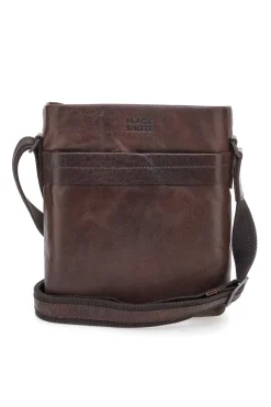 Borsello a tracolla marrone in pelle con tracolla regolabile Black Shoot BS2883/T