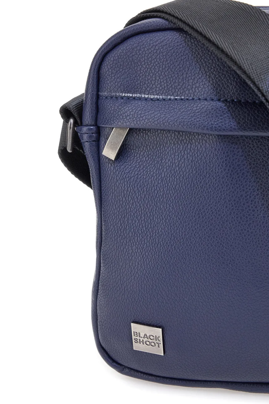 Borsello blu con tasche frontali Black Shoot BS522-1