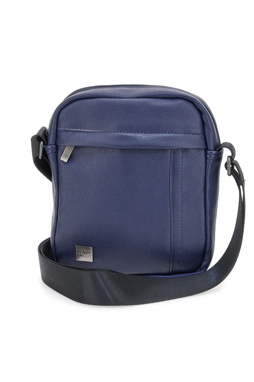 Borsello blu con tasche frontali Black Shoot BS522-1