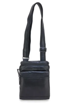Borsello nero compatto con doppia zip Black Shoot BS2660/T