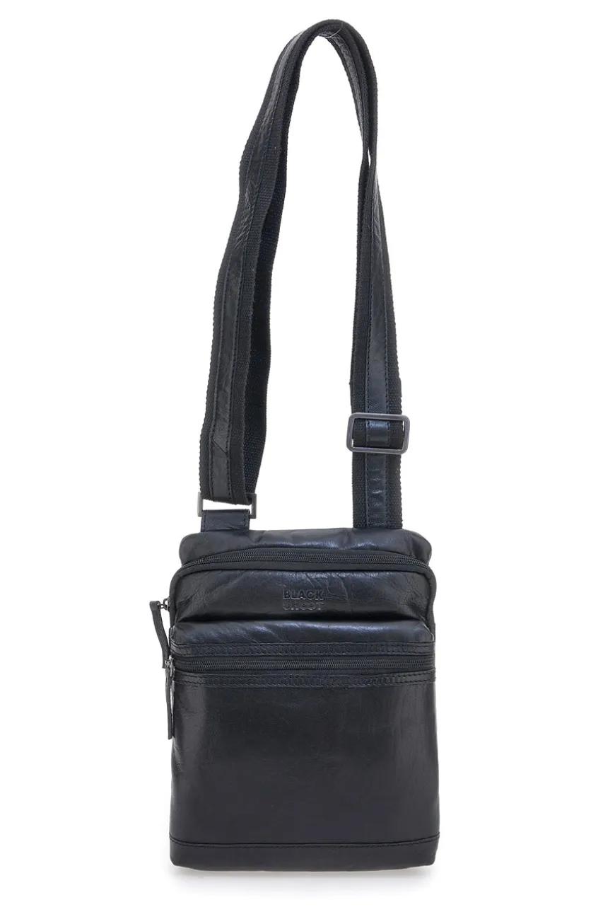 Borsello nero compatto con doppia zip Black Shoot BS2660/T
