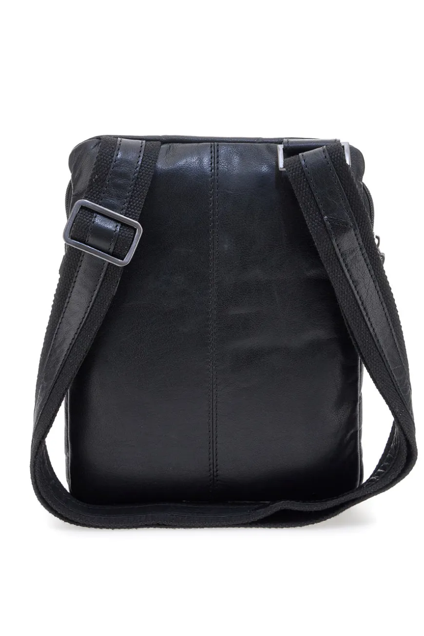 Borsello nero compatto con doppia zip Black Shoot BS2660/T