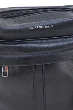 Borsello nero con tracolla regolabile Cotton belt K19-026-B052
