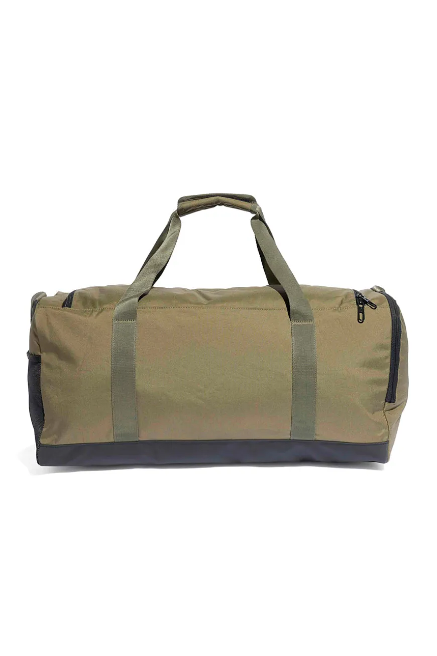 Borsone verde con logo laterale Adidas Linear Duffel