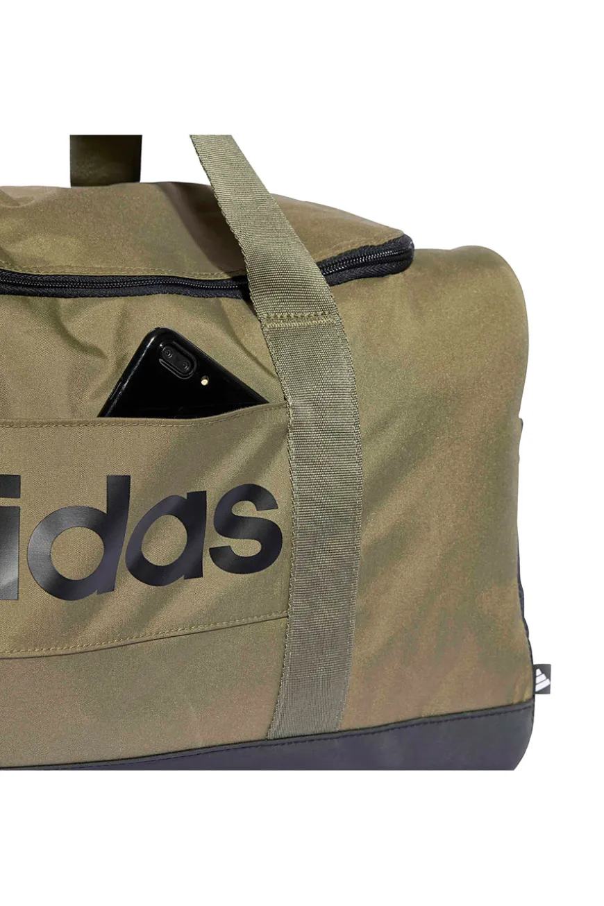 Borsone verde con logo laterale Adidas Linear Duffel
