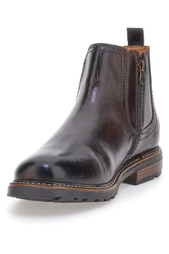 Braune Chelsea-Boots mit Reißverschluss und elastischen Einsätzen, Andrea Bruni LK02