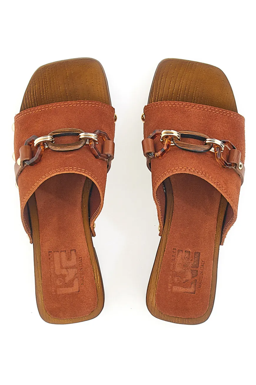 Braune Clogs mit 6,5 cm hohem Absatz Pittarello Love 15555