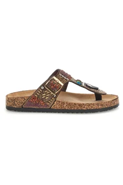 Braune Perlen Flip-Flops Erste Reihe 14172