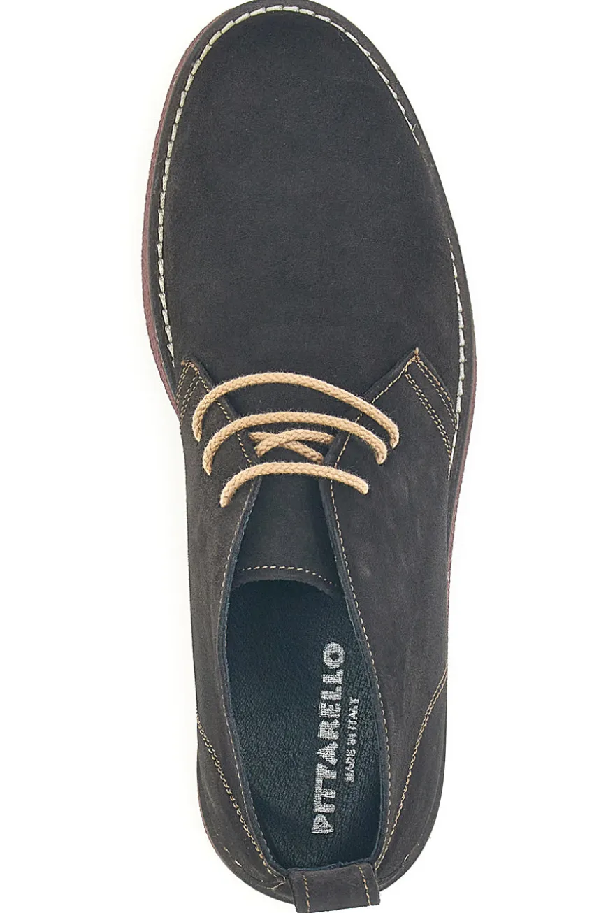 Braune Stiefeletten aus echtem Leder mit burgunderfarbener Sohle Pittarello 322