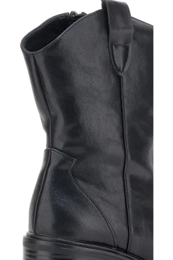 Café Cost 70295T06 Schwarze Texaner-Stiefeletten mit Blockabsatz