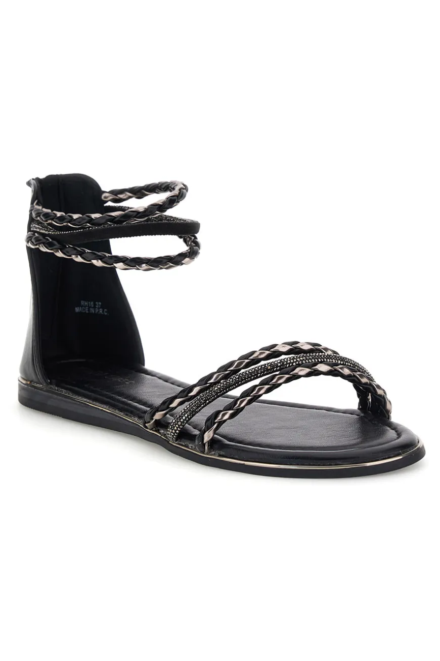 Cafe' cost RH16 schwarz Riemchensandalen