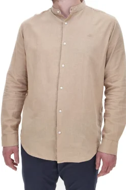 Camicia Beige con Collo Coreana in Misto Lino NO LIMITS MASH009S24