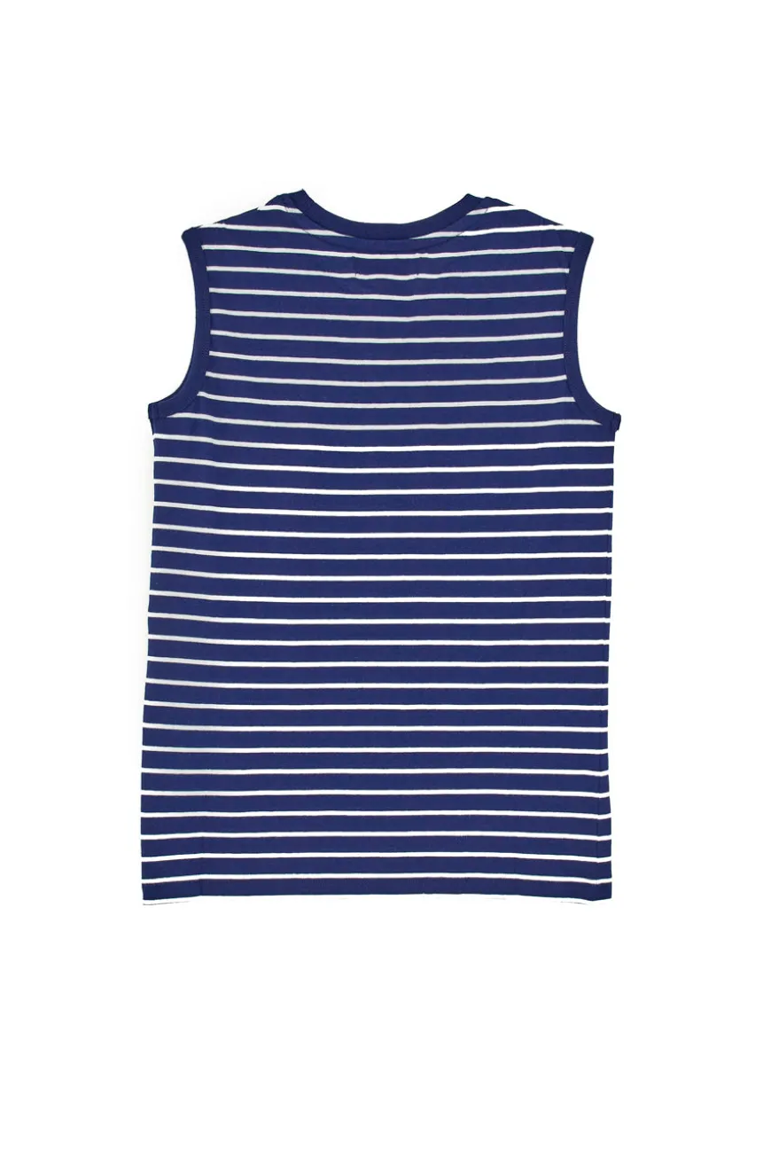 Canotta Blu con Righe Bianche Pitt Kids PT-B-T-05008