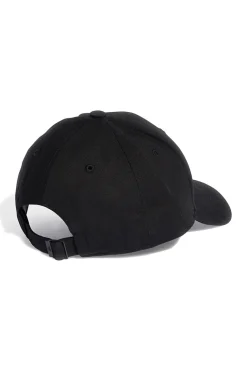 Cappellino con Frontino Nero e Logo Adidas Bianco ADIDAS BBALL CAP COT