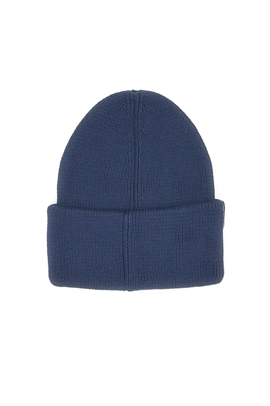 Cappello beanie blu in maglia con logo Tommy Jeans Linear Beanie