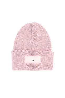 Cappello beanie rosa in maglia con logo Tommy Jeans Linear Beanie