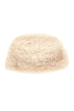 Cappello beige in pelliccia effetto furry Gianmarco Venturi CLASS 63219