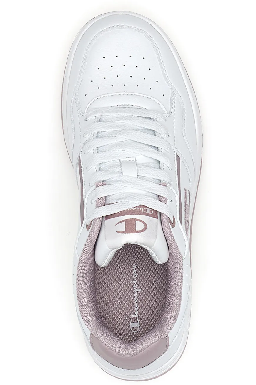 Champion RD18 Heritage Perf WNS Weiße Sneakers mit rosa Details