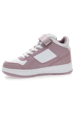 Champion – RD18 Mid G PS – Rosa-weiße, mittelhohe Sneakers mit Klettverschluss