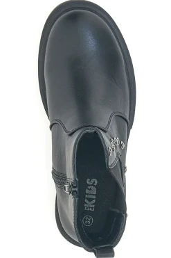 Chelsea boots neri con borchie a cuore Pitt Kids SKBS1104