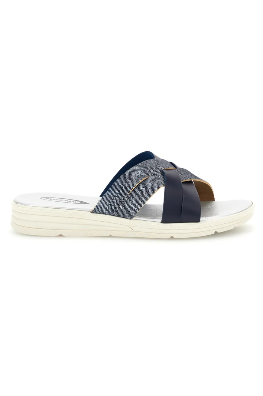 Ciabatta blu con fasce incrociate Plocadi A61JENV
