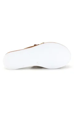 Ciabatta marrone con catena decorativa Prima riga M205