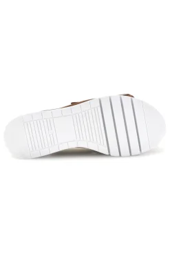 Ciabatta marrone con doppia fascia e fibbie Prima riga V113