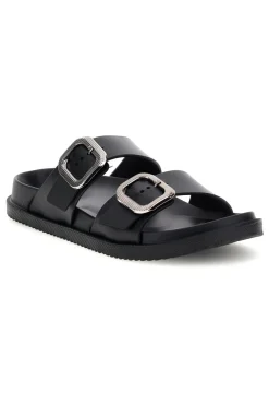 Ciabatta nera con doppia fibbia Superga S87Y832