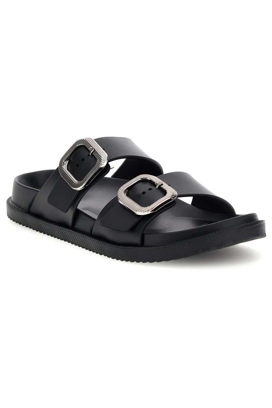 Ciabatta nera con doppia fibbia Superga S87Y832