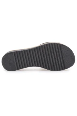 Ciabatta Nera con Fascia in Pelle e Platform Effetto Sughero PITTARELLO LOVE 34567409