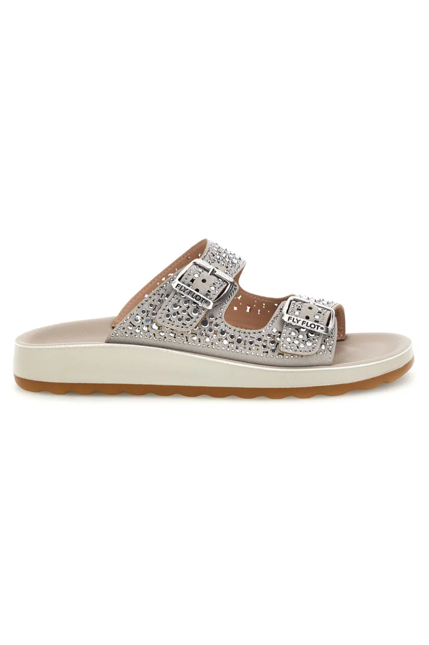 Ciabatte Argento Strass E Fibbie Fly flot 90770169KZ