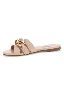 Ciabatte beige con catena decorativa The first chic PREA1320