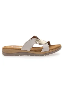 Ciabatte beige con dettaglio a cuore Linea Comoda 7190V
