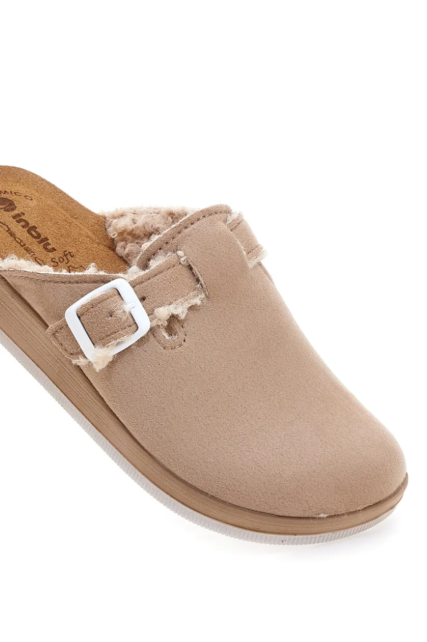 Ciabatte beige con fibbia e fodera calda Inblu 39 CT