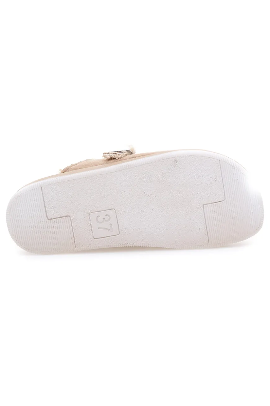 Ciabatte beige con fibbia e fodera calda Inblu 39 CT