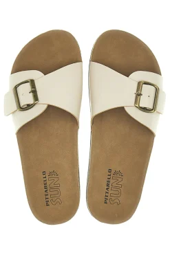 Ciabatte beige con fibbia Pittarello Sun AP26S1098