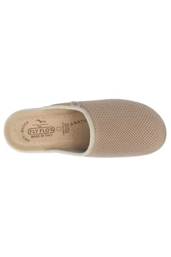 Ciabatte beige con sottopiede in vera pelle antiscivolo Fly Flot 90T40368FE