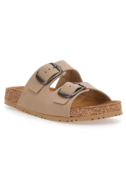 Ciabatte beige doppia fibbia Pittarello Green walk 335CF20630SR