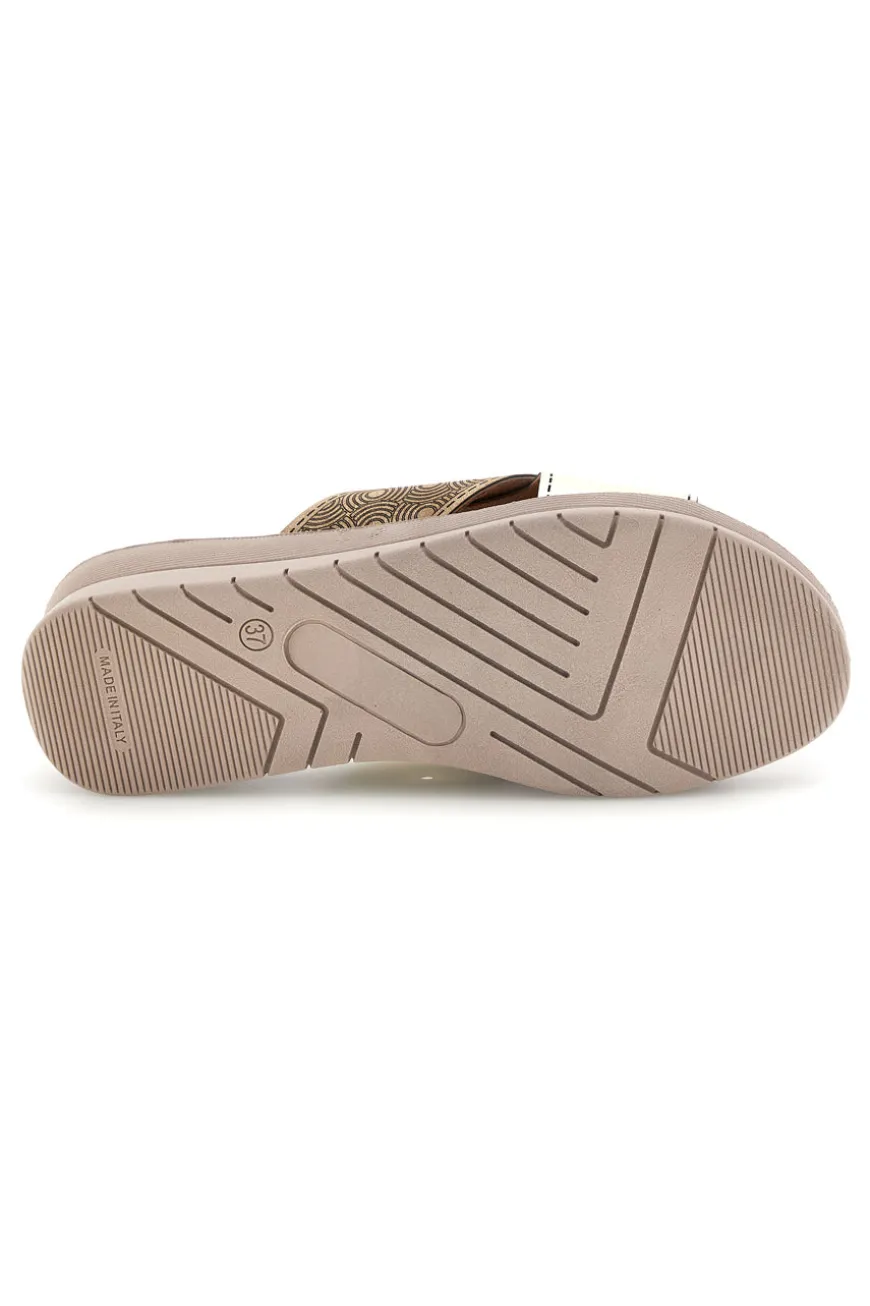 Ciabatte Beige Fasce Incrociate Linea comoda 8528