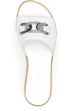Ciabatte Bianche con Catenina Argento e Platform Pittarello Love 3456