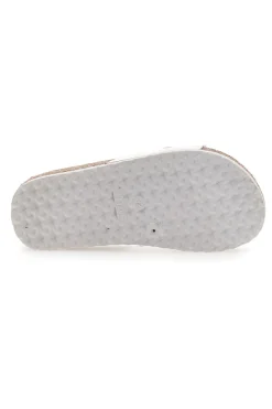 Ciabatte Bianche Con Catenina Oro Pitt Kids 14450
