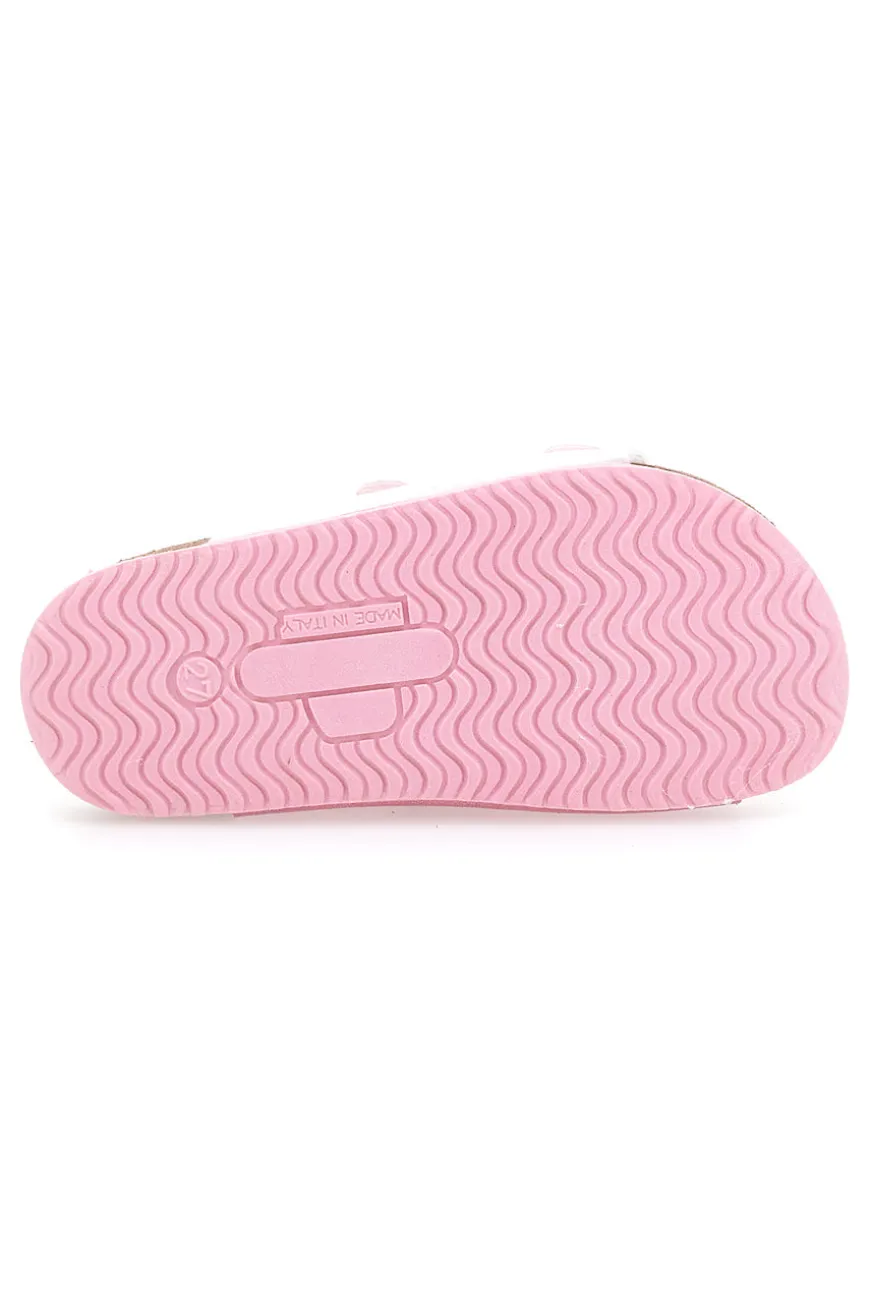 Ciabatte bianche con dettagli rosa Pittarello Bio 257A206SR