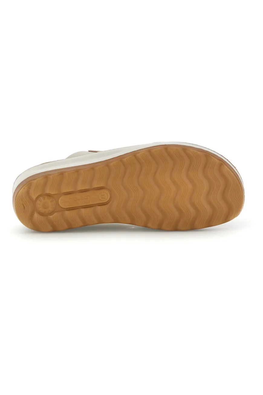 Ciabatte bianche con doppia fascia regolabile e zeppa Fly flot 90420k26hc