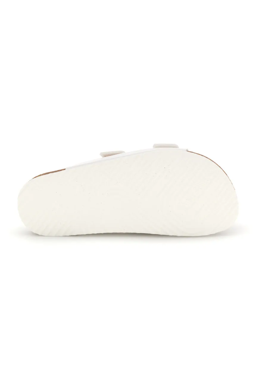 Ciabatte bianche con doppia fascia regolabile Made in Italy in vera pelle Superga S31C731