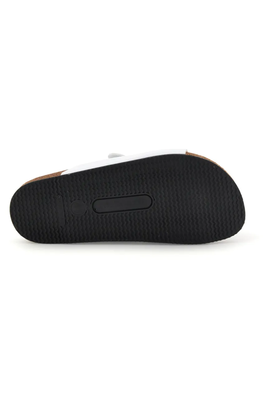 Ciabatte bianche con doppia fibbia Pittarello tierra 335A038SR